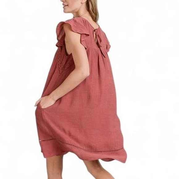 Fall Rust Mini Dress - Picture 2 of 5